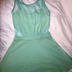 Mint Mesh Top Summer Dress